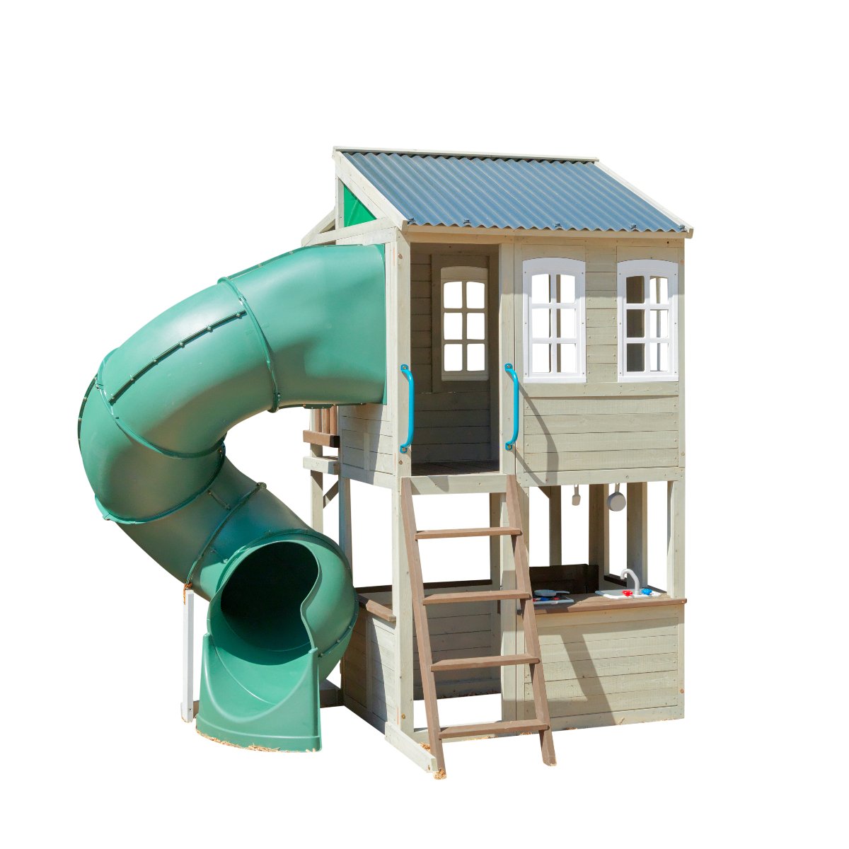 KidKraftKidKraft Cozy Escape Double Decker Wooden Outdoor Playhouse F29045 F29045- BetterPatio.com