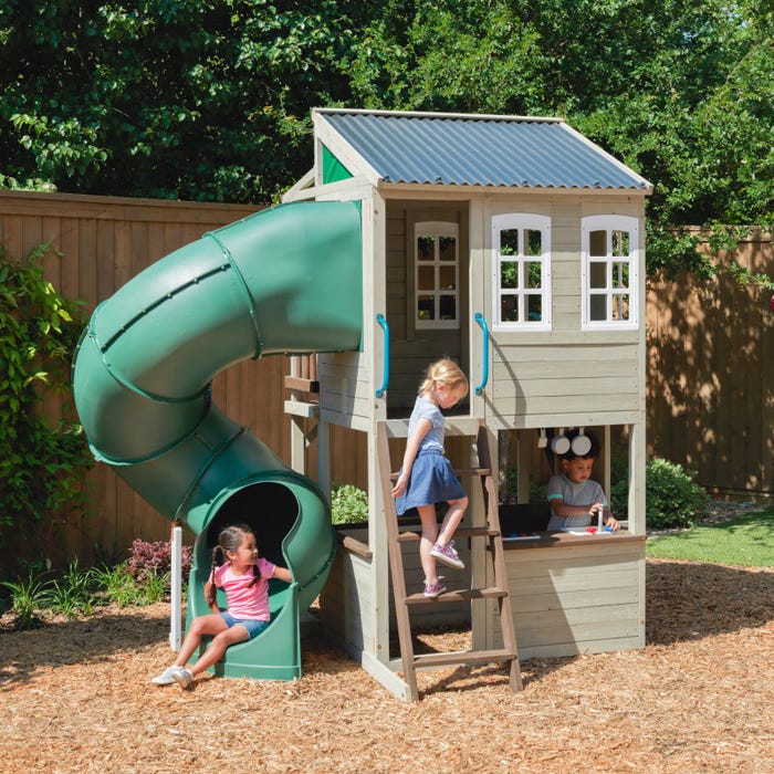 KidKraftKidKraft Cozy Escape Double Decker Wooden Outdoor Playhouse F29045 F29045- BetterPatio.com