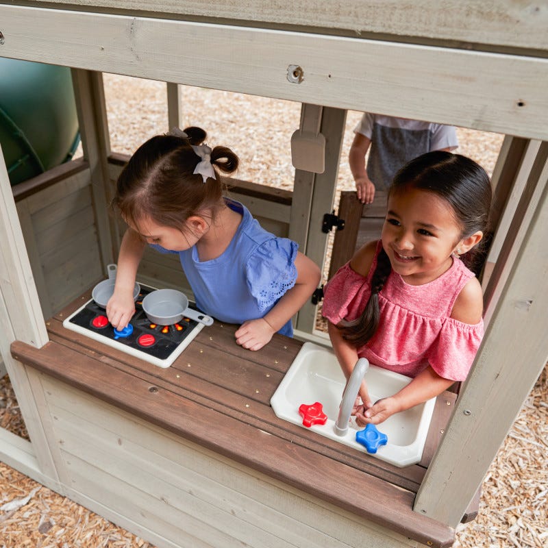 KidKraftKidKraft Cozy Escape Double Decker Wooden Outdoor Playhouse F29045 F29045- BetterPatio.com