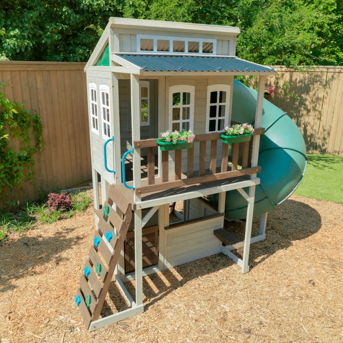 KidKraftKidKraft Cozy Escape Double Decker Wooden Outdoor Playhouse F29045 F29045- BetterPatio.com