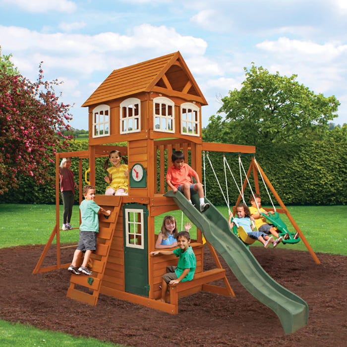 KidKraftKidKraft Cranbrook Wooden Play / Swing Set F23870 F23870- BetterPatio.com