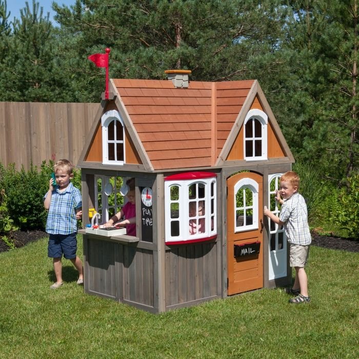 KidKraftKidKraft Greystone Cottage Playhouse with EZ Kraft Assembly P280093 P280093- BetterPatio.com