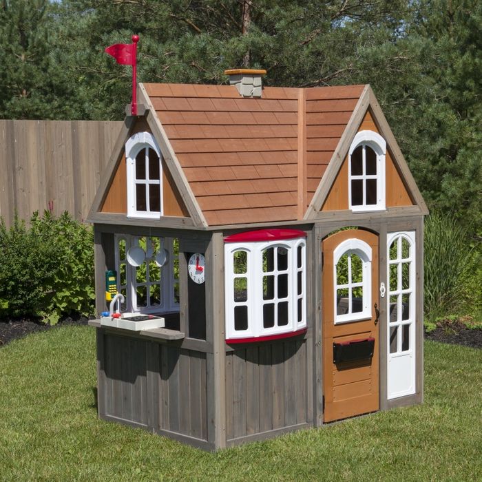 KidKraftKidKraft Greystone Cottage Playhouse with EZ Kraft Assembly P280093 P280093- BetterPatio.com