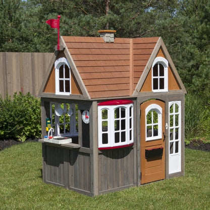 KidKraftKidKraft Greystone Cottage Playhouse with EZ Kraft Assembly P280093 P280093- BetterPatio.com