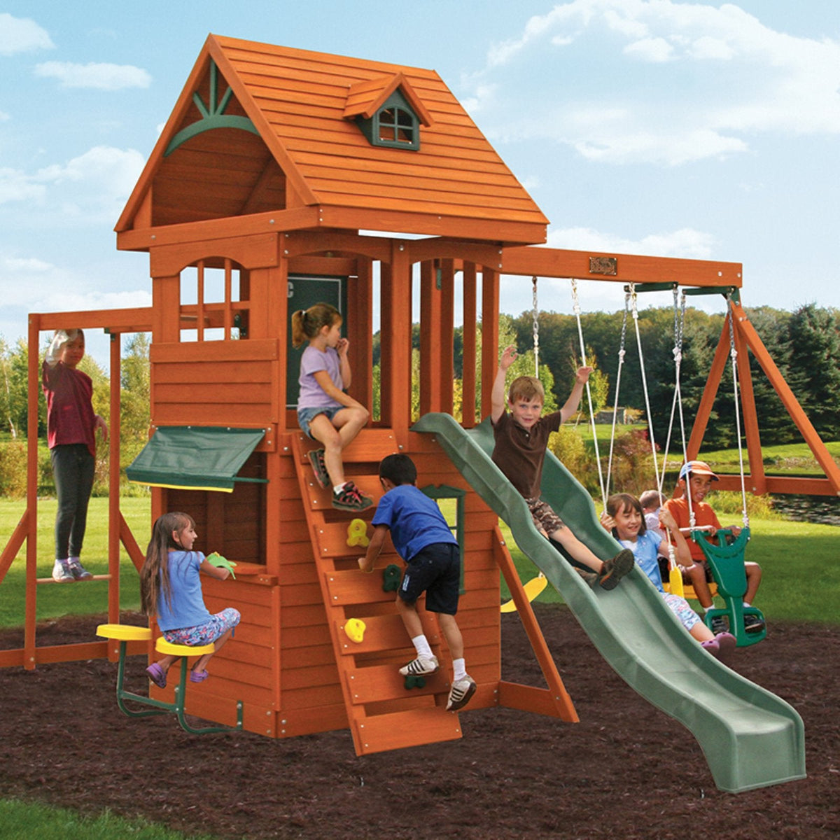 KidKraftKidKraft Ridgeview Deluxe Clubhouse Wooden Playset F270855 F270855- BetterPatio.com