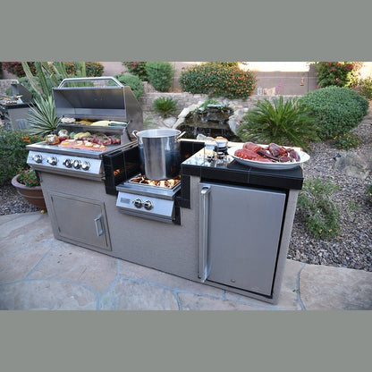KoKoMo GrillsKoKoMo Grills 7 Foot BBQ Island With Power Burner, Fridge, Built-in BBQ Grill KO-PWRBRN-4BG-FRGE- BetterPatio.com