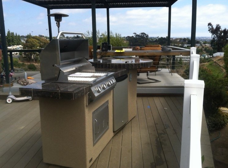 KoKoMo GrillsKoKoMo Grills 9 Foot BBQ Island With Round Bar Seating, Built-in BBQ Grill Fire-Island- BetterPatio.com