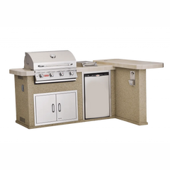 Bull Outdoor 7.5 Foot L-Shaped Luxury Q BBQ Island