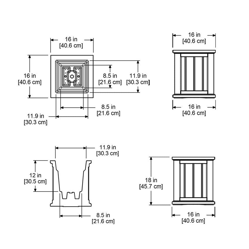 MayneMayne Cape Cod 16x16 Patio Planter 4837 4837-B- BetterPatio.com