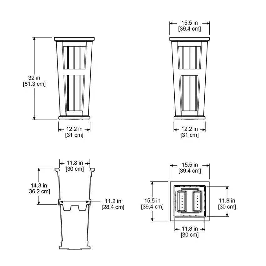MayneMayne Cape Cod 32" Tall Patio Planter 4843 4843-B- BetterPatio.com