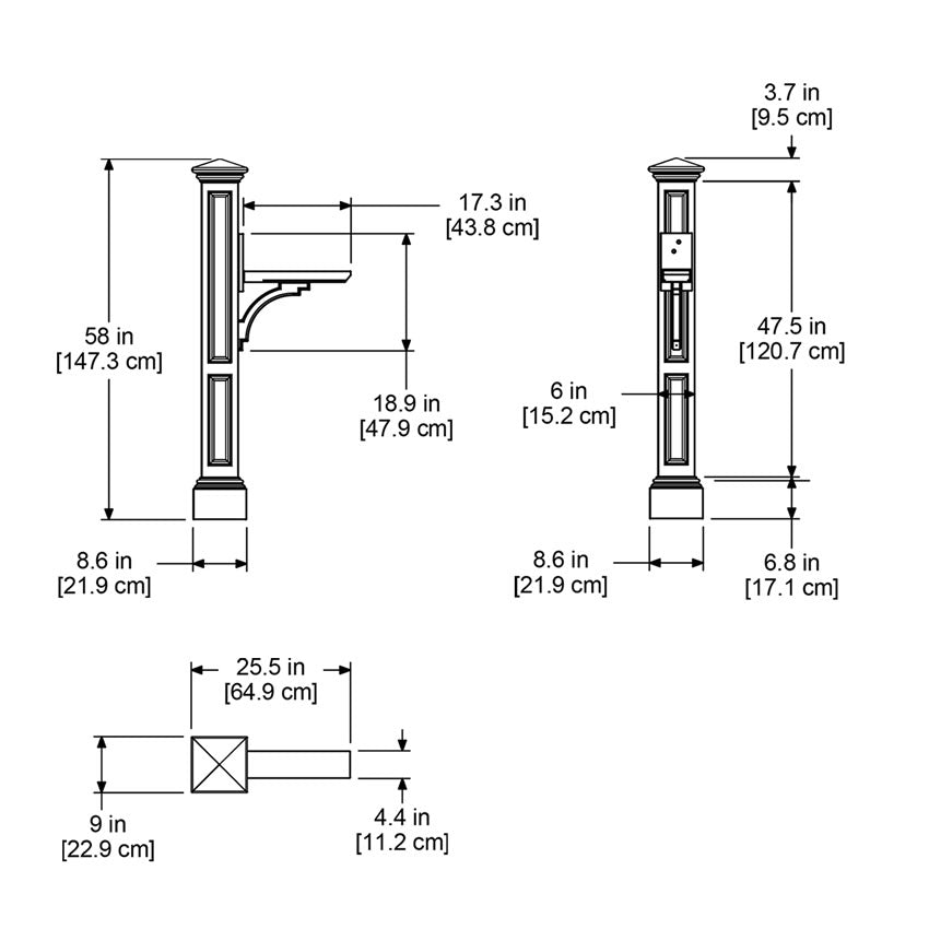 MayneMayne Charleston Mail Post 5857 5857-C- BetterPatio.com