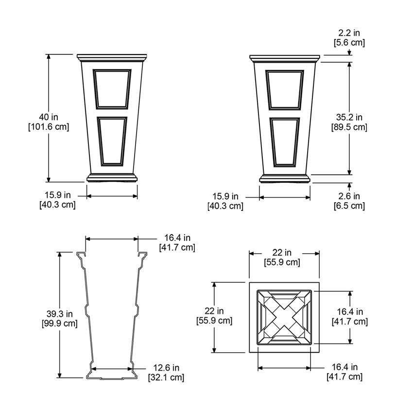 MayneMayne Fairfield 40 in. Tall Planter 8801 8801-ES- BetterPatio.com