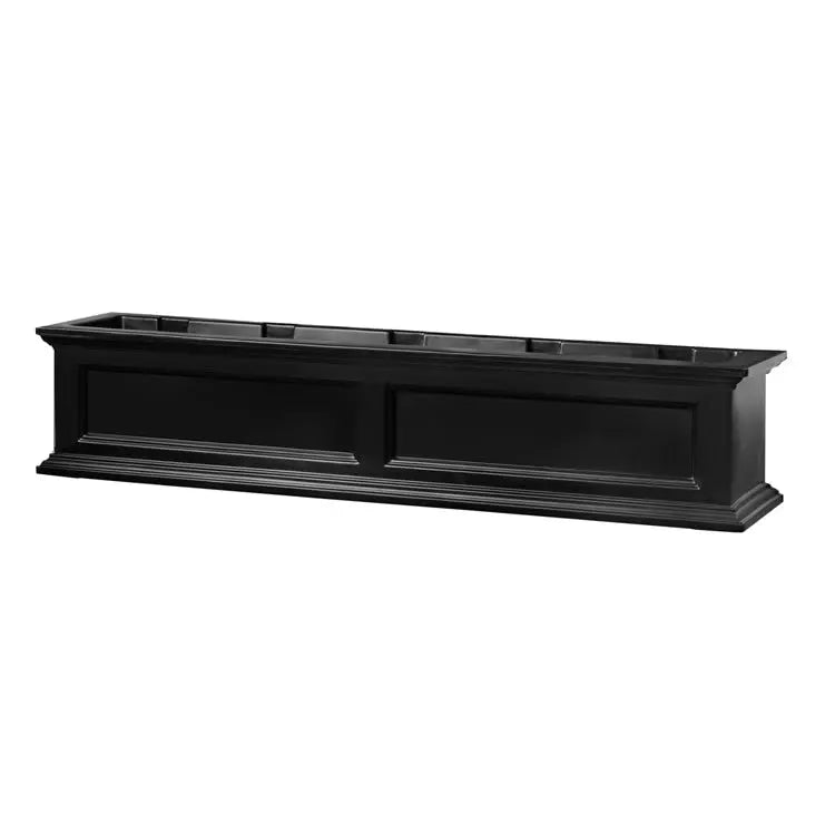 mayne window box planters Mayne 5824 5-ft Fairfield Window Box, Black