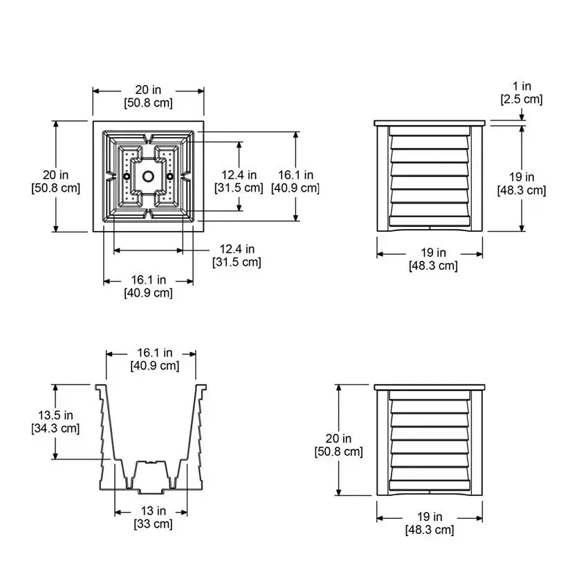 MayneMayne Lakeland 20x20 Square Planter 5867 5867-ES- BetterPatio.com