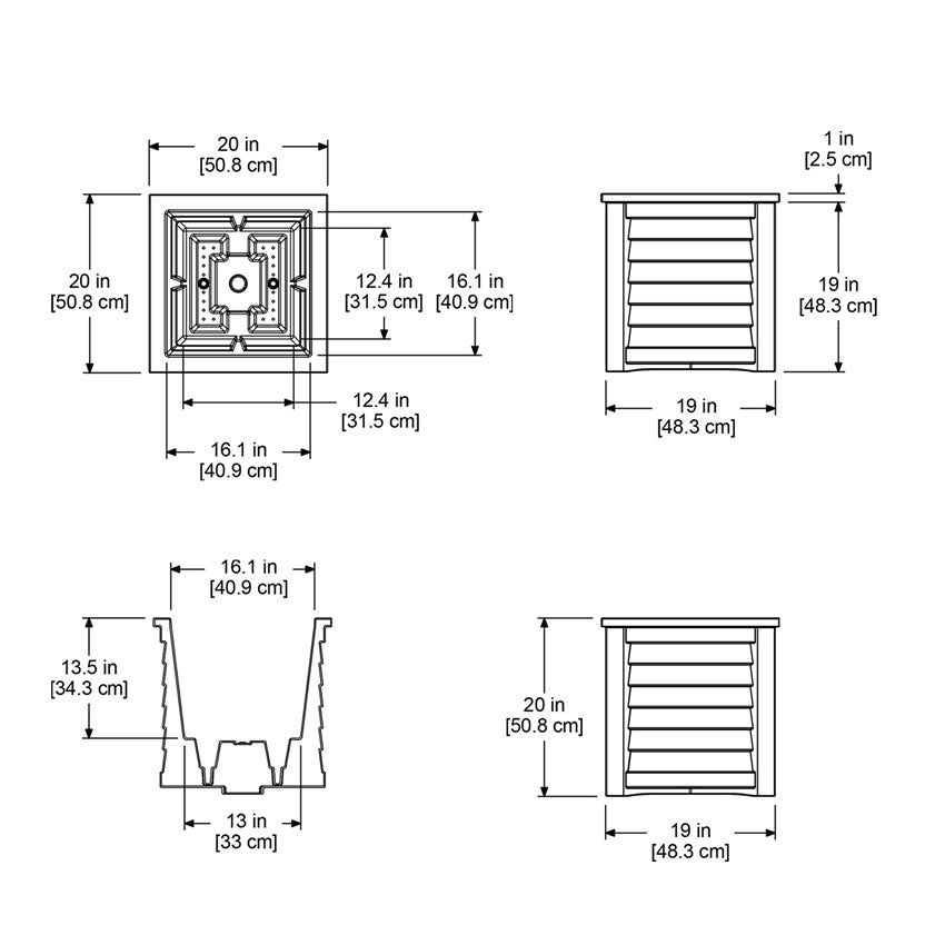 MayneMayne Lakeland 20x20 Square Planter 5867 5867-ES- BetterPatio.com