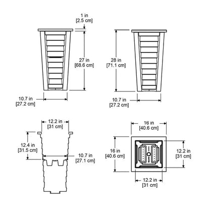 MayneMayne Lakeland 28" Tall Planter 5868 5868-B- BetterPatio.com