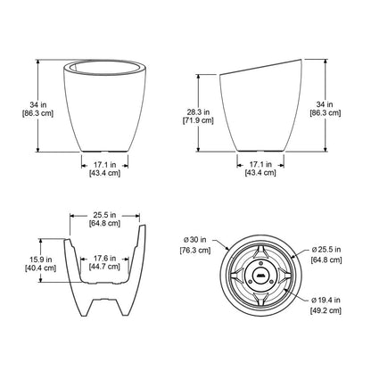 MayneMayne Modesto 30 inch Round Planter 8884 8884-GRG- BetterPatio.com