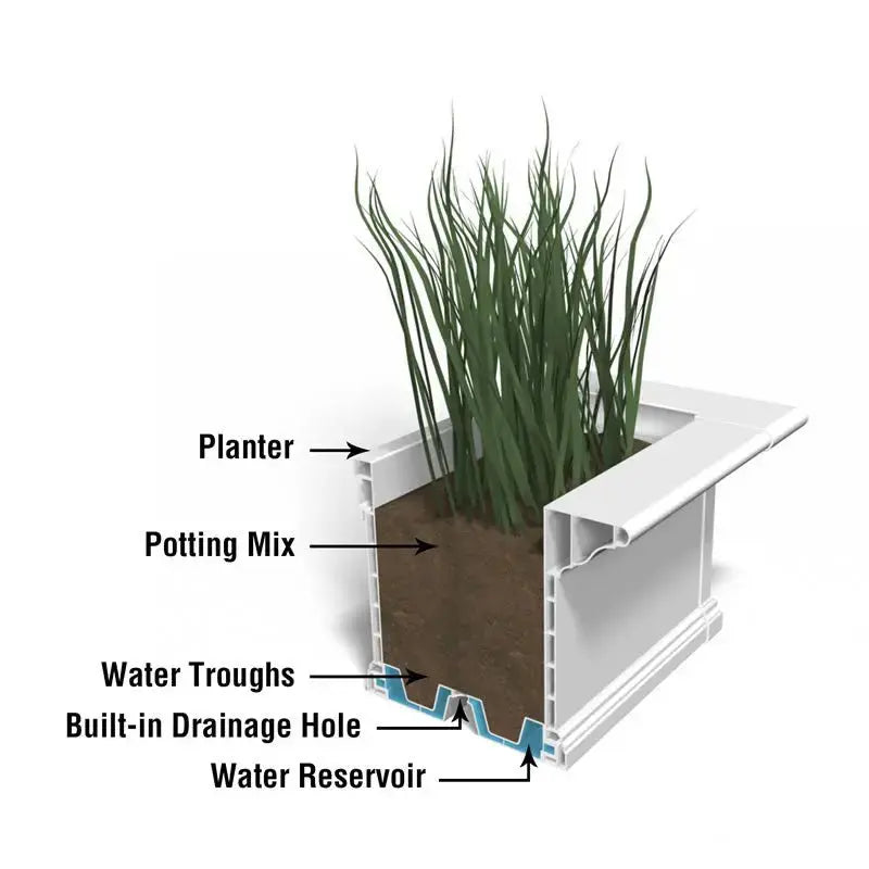 MayneMayne Yorkshire Window Box 4FT White 4824-W 4824-W- BetterPatio.com