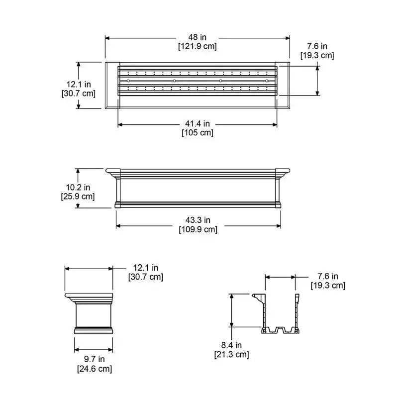 MayneMayne Yorkshire Window Box 4FT White 4824-W 4824-W- BetterPatio.com