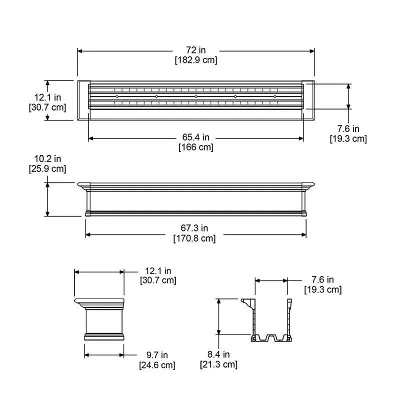 MayneMayne Yorkshire Window Box 6FT White 4826-W 4826-W- BetterPatio.com