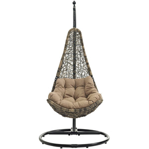 ModwayModway Abate Outdoor Patio Swing Chair With Stand EEI-2276 EEI-2276-BLK-MOC-SET- BetterPatio.com