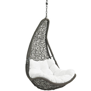 ModwayModway Abate Outdoor Patio Swing Chair With Stand EEI-2276 EEI-2276-GRY-WHI-SET- BetterPatio.com