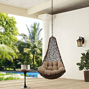 ModwayModway Abate Outdoor Patio Swing Chair Without Stand EEI-2657 EEI-2657-BLK-MOC-SET- BetterPatio.com