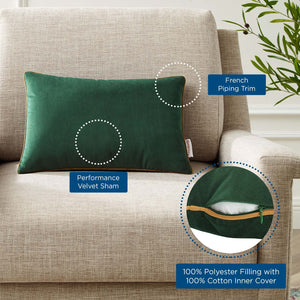 ModwayModway Accentuate 18" Lumbar Performance Velvet Throw Pillow EEI-4704 EEI-4704-GRN-COG- BetterPatio.com