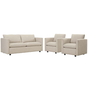 ModwayModway Activate 3 Piece Upholstered Fabric Set EEI-4046 EEI-4046-BEI-SET- BetterPatio.com