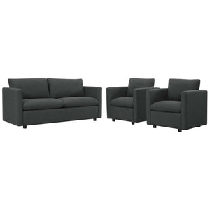 ModwayModway Activate 3 Piece Upholstered Fabric Set EEI-4046 EEI-4046-GRY-SET- BetterPatio.com