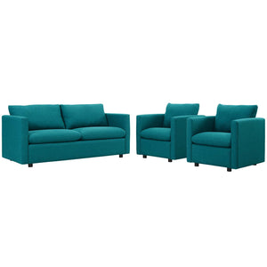 ModwayModway Activate 3 Piece Upholstered Fabric Set EEI-4046 EEI-4046-TEA-SET- BetterPatio.com