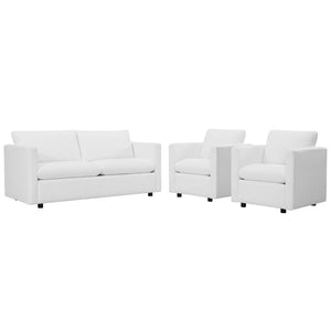 ModwayModway Activate 3 Piece Upholstered Fabric Set EEI-4046 EEI-4046-WHI-SET- BetterPatio.com