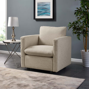 ModwayModway Activate Upholstered Fabric Armchair EEI-3045 EEI-3045-BEI- BetterPatio.com