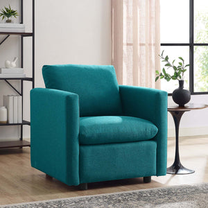 ModwayModway Activate Upholstered Fabric Armchair EEI-3045 EEI-3045-TEA- BetterPatio.com