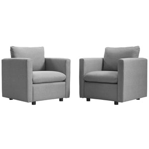 ModwayModway Activate Upholstered Fabric Armchair Set of 2 EEI-4078 EEI-4078-LGR- BetterPatio.com