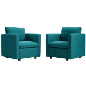 ModwayModway Activate Upholstered Fabric Armchair Set of 2 EEI-4078 EEI-4078-TEA- BetterPatio.com