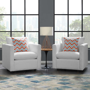 ModwayModway Activate Upholstered Fabric Armchair Set of 2 EEI-4078 EEI-4078-WHI- BetterPatio.com