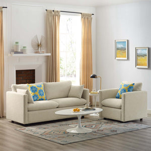 ModwayModway Activate Upholstered Fabric Sofa and Armchair Set EEI-4045 EEI-4045-BEI-SET- BetterPatio.com