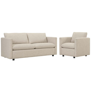 ModwayModway Activate Upholstered Fabric Sofa and Armchair Set EEI-4045 EEI-4045-BEI-SET- BetterPatio.com