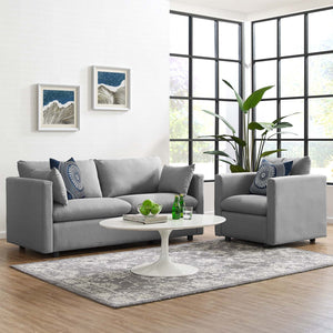 ModwayModway Activate Upholstered Fabric Sofa and Armchair Set EEI-4045 EEI-4045-LGR-SET- BetterPatio.com