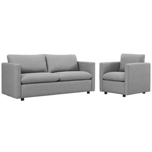 ModwayModway Activate Upholstered Fabric Sofa and Armchair Set EEI-4045 EEI-4045-LGR-SET- BetterPatio.com