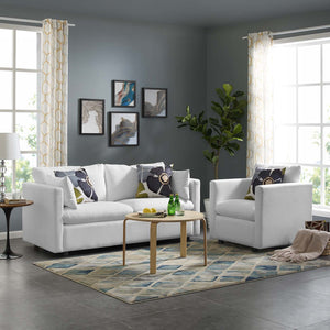 ModwayModway Activate Upholstered Fabric Sofa and Armchair Set EEI-4045 EEI-4045-WHI-SET- BetterPatio.com