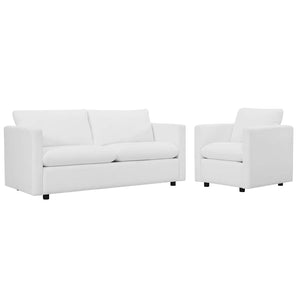 ModwayModway Activate Upholstered Fabric Sofa and Armchair Set EEI-4045 EEI-4045-WHI-SET- BetterPatio.com