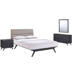 ModwayModway Addison 4 Piece Queen Bedroom Set MOD-5266 MOD-5266-BLK-GRY-SET- BetterPatio.com