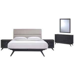 ModwayModway Addison 5 Piece Queen Bedroom Set MOD-5267 MOD-5267-BLK-GRY-SET- BetterPatio.com