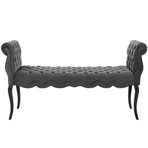 ModwayModway Adelia Chesterfield Style Button Tufted Performance Velvet Bench EEI-3018 EEI-3018-GRY- BetterPatio.com