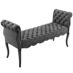 ModwayModway Adelia Chesterfield Style Button Tufted Performance Velvet Bench EEI-3018 EEI-3018-GRY- BetterPatio.com