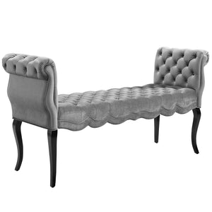 ModwayModway Adelia Chesterfield Style Button Tufted Performance Velvet Bench EEI-3018 EEI-3018-LGR- BetterPatio.com