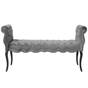 ModwayModway Adelia Chesterfield Style Button Tufted Performance Velvet Bench EEI-3018 EEI-3018-LGR- BetterPatio.com