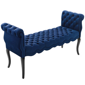 ModwayModway Adelia Chesterfield Style Button Tufted Performance Velvet Bench EEI-3018 EEI-3018-NAV- BetterPatio.com